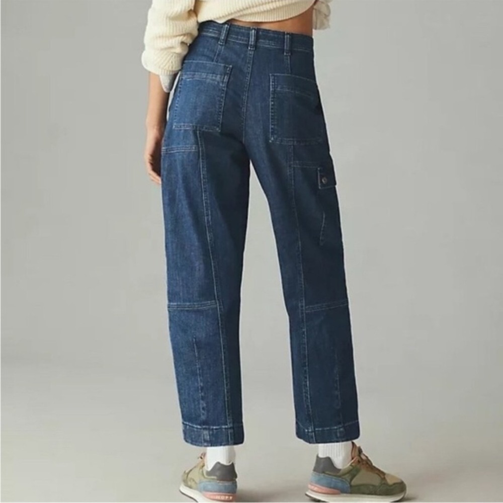 Anthropologie Pilcro Barrel Jeans Cargo Size 28 Womens High Rise Barrel Denim - Picture 3 of 14